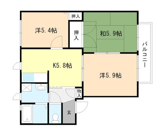 木津駅 徒歩48分 2階の物件間取画像